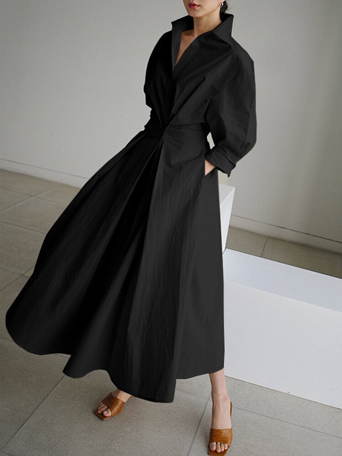 Mathilda | Elegant Shirt Dress with Buttons